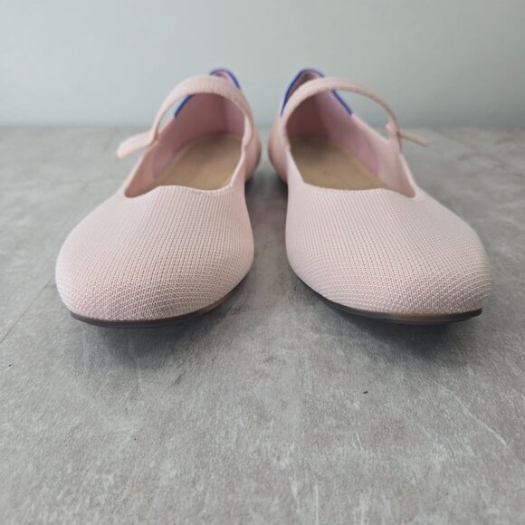 Rothy's Mary Jane Square Toe Ballet Flats Size 11 Baby Pink Knit Ballerina Shoes - Picture 3 of 12